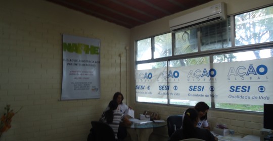 NAPHE realiza testagem no SESI de Paratibe/Paulista no evento Ação Global em 30/05/2015