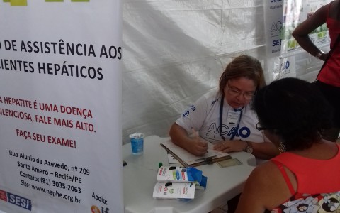 NAPHE realiza testagem no Ação Global em Moreno/PE dia 21/05/2016